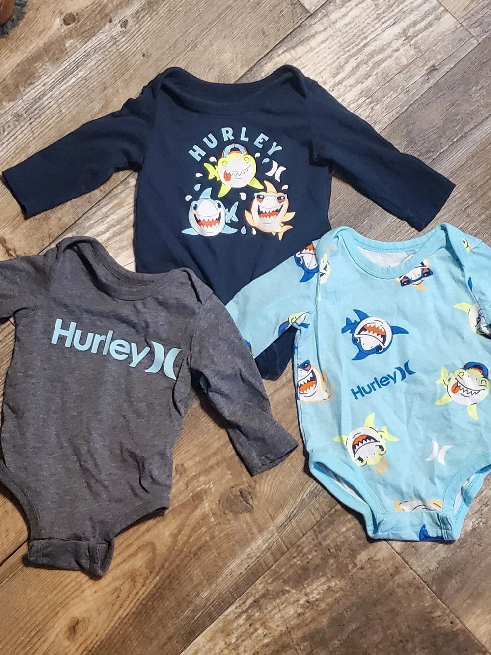 Hurley Baby 3-6 Month Longsleeve Onsies.